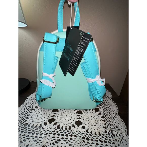 Loungefly Floral Stitch Scrump Green Mini Backpack Wallet - Picture 5 of 10